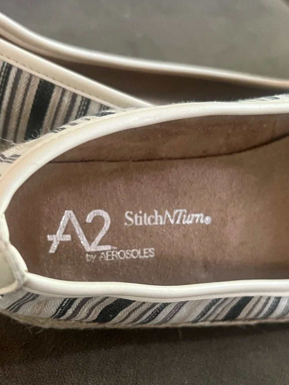 Aerosol Stripped Canvas Espadrille Flat Sz 7.5